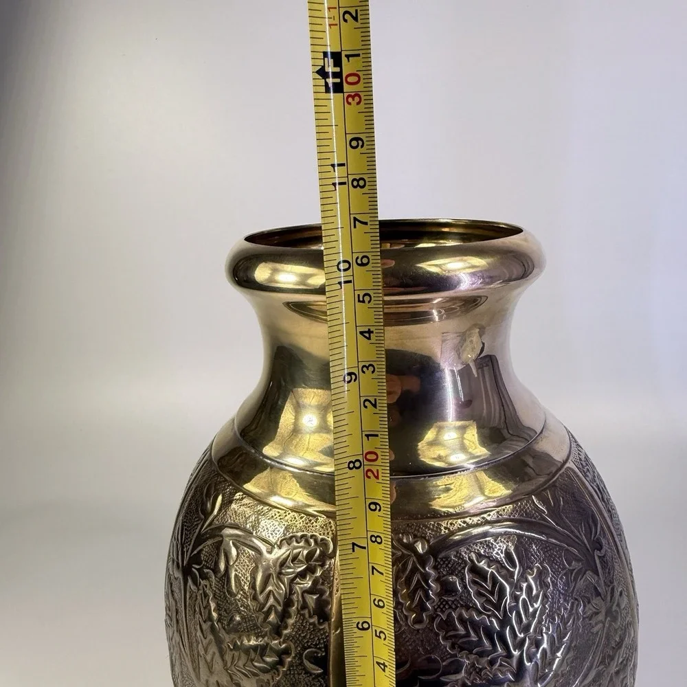 Vintage Handmade Brass Pot Vase‎ 10